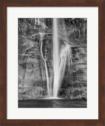 Framed Lower Calf Creek Falls Escalante, Utah (BW) Print