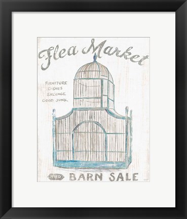 Framed White Barn Flea Market III Print