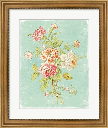 Framed Cottage Roses VIII Bright Print