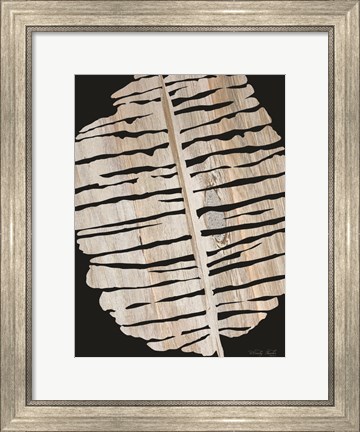 Framed Palm Frond Wood Grain II Print