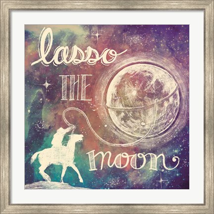 Framed Universe Galaxy Lasso the Moon Print