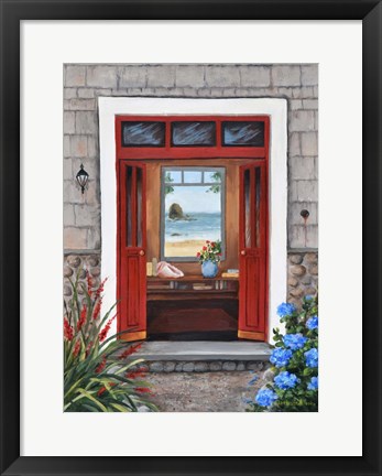 Framed Beach House Entry Print