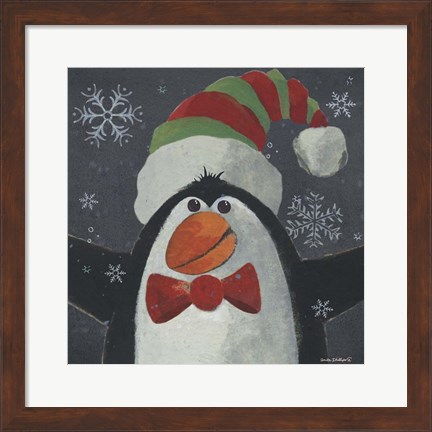 Framed Christmas Penguin Print
