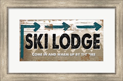 Framed Ski Lodge Print