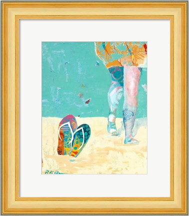 Framed Flip Flops on the Beach Print