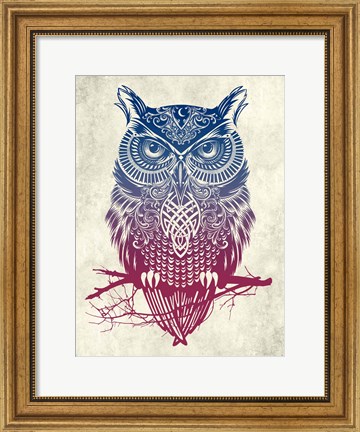 Framed Warrior Owl Print