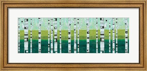 Framed Birches at the Beach Print