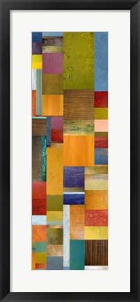 Framed Color Panels with Olives Stripes Print