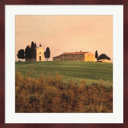 Framed Evening Light, Tuscany Print