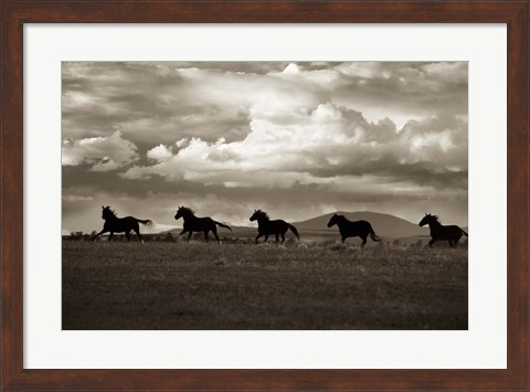Framed Racing the Clouds Print