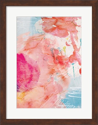 Framed Abstract Turquoise Pink No. 1 Print