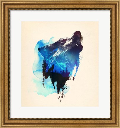 Framed Alone As a Wolf Print