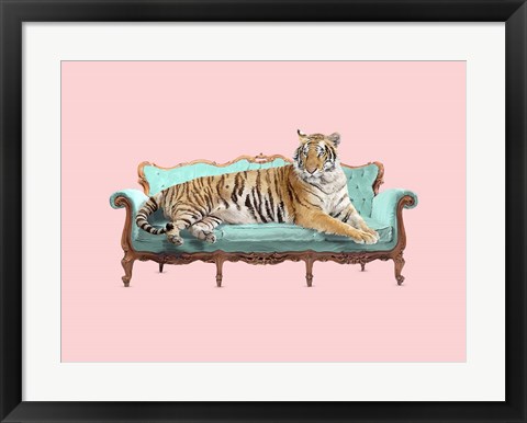 Framed Lazy Tiger Print