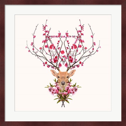 Framed Spring Deer Print