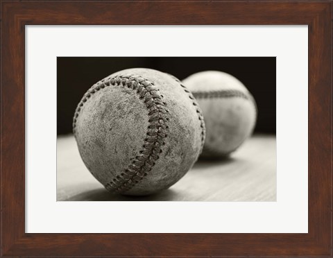 Framed Old Baseballs Print