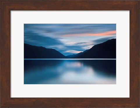 Framed Lake Crescent Dusk Print