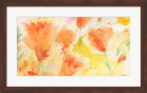 Framed Windblown Poppies #1 Print