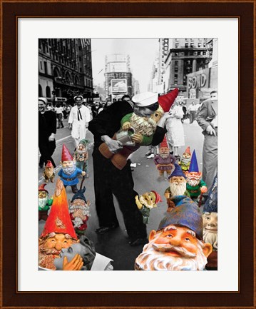 Framed Garden Gnomes - VJ Day Print