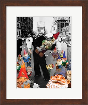 Framed Garden Gnomes - VJ Day Print