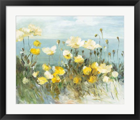 Framed Field of Poppies Bright Crop Print