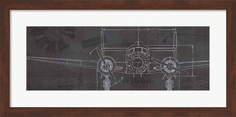 Framed Plane Blueprint IV Print