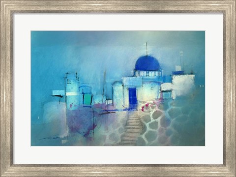Framed Santorini Blue Print