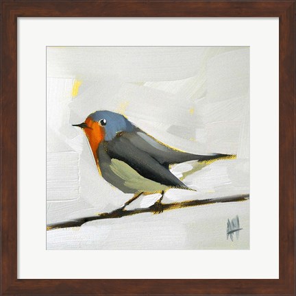 Framed Robin on Wire Print