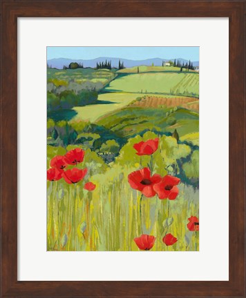 Framed Field of Poppies Print