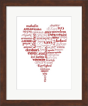 Framed Translation of Love (white) Print