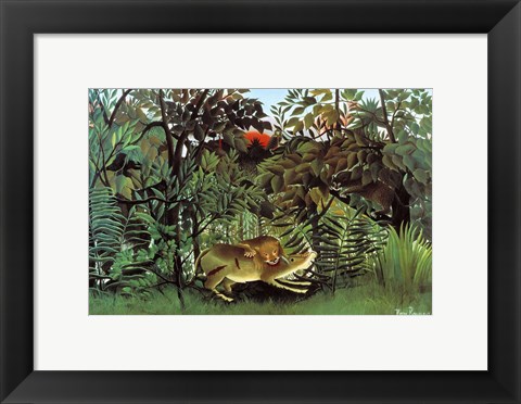 Framed Hungry Lion Print