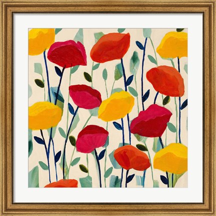 Framed Cheerful Poppies Print