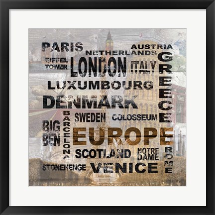 Framed Europe Print