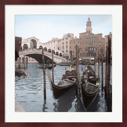 Framed Rialto Bridge Gondolas Print