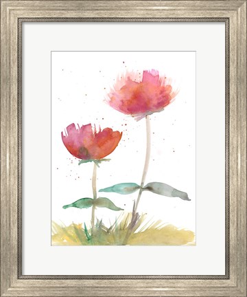 Framed Pink Fleurs II Print