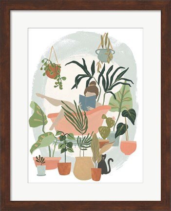 Framed Plant Lady Bath I Print