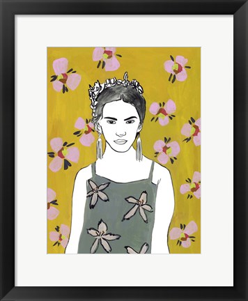 Framed Pink Blossom Lady I Print