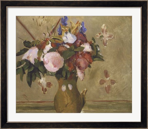 Framed Flowers in a Vase, 1886 Print