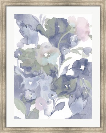 Framed Jewel Garden I Blue Print