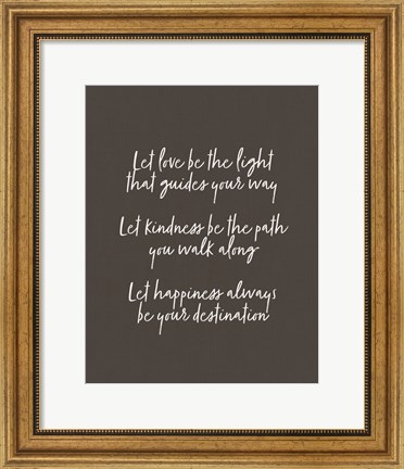 Framed Let Love Be the Light - Black Print