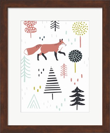 Framed Fox Forest I Print