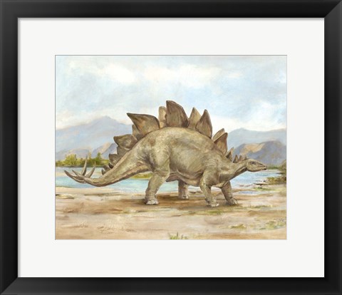 Framed Dinosaur Illustration I Print