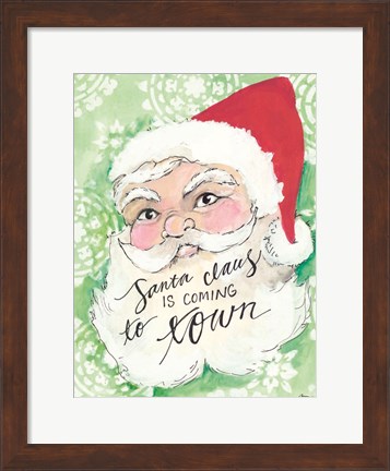Framed Santa is Coming to Town Print