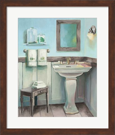 Framed Cottage Sink Gray Print