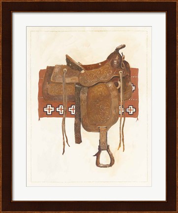 Framed Western Saddle I Light Print