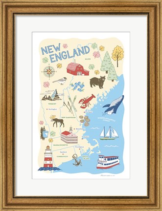 Framed New England Print