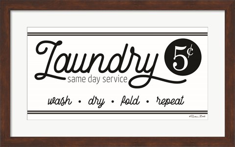 Framed Laundry Same Day Service Print