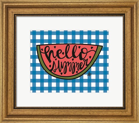 Framed Hello Summer Watermelon Print