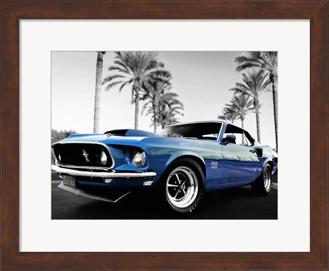 Framed Blue Lightning, Santa Barbara, California Print