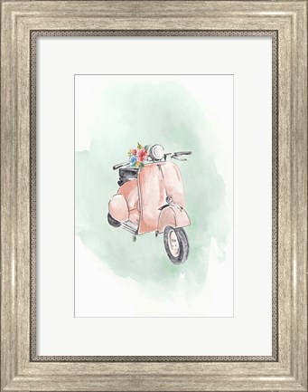 Framed Coral Bike Print