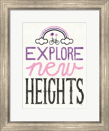 Framed Explore New Heights Pink Purple Print